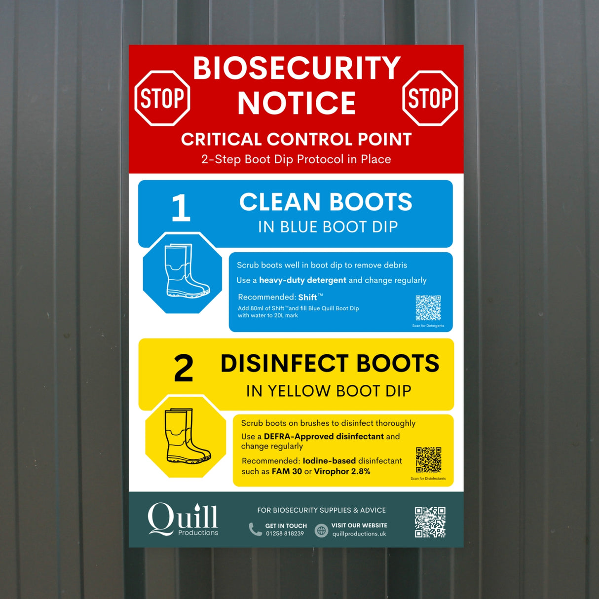 2-Step Boot Cleaning Biosecurity Sign